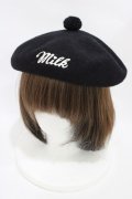 MILK / ロゴベレー  ブラック×ホワイト H-25-11-13-004-ML-AC-KB-ZH