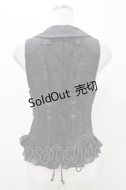画像2: Ozz oneste / 薔薇刺繍フリルベスト  黒 H-25-11-13-039-OO-TO-KB-ZH