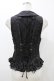 画像2: Ozz oneste / 薔薇刺繍フリルベスト  黒 H-25-11-13-039-OO-TO-KB-ZH (2)