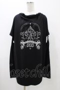 Deorart / ドレープネック袖セパレートTシャツ L ブラック H-25-11-13-042-PU-TO-KB-ZH