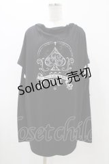 Deorart / ドレープネック袖セパレートTシャツ L ブラック H-25-11-13-042-PU-TO-KB-ZH