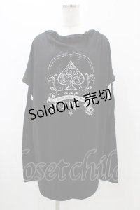 Deorart / ドレープネック袖セパレートTシャツ L ブラック H-25-11-13-042-PU-TO-KB-ZH