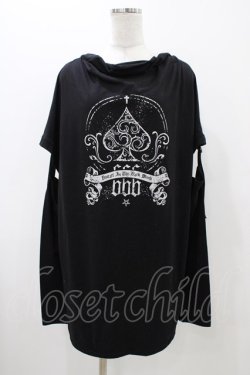 画像1: Deorart / ドレープネック袖セパレートTシャツ L ブラック H-25-11-13-042-PU-TO-KB-ZH