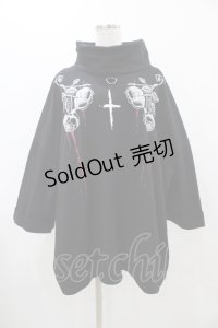 SEX POT ReVeNGe / プリントハイネックトップス L ブラック H-25-11-13-045-SP-TO-KB-ZT455