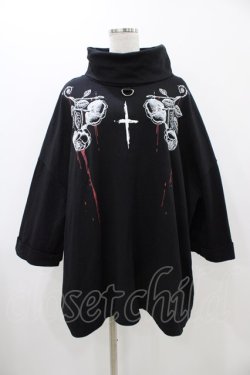 画像1: SEX POT ReVeNGe / プリントハイネックトップス L ブラック H-25-11-13-045-SP-TO-KB-ZH