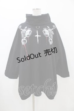 画像1: SEX POT ReVeNGe / プリントハイネックトップス L ブラック H-25-11-13-045-SP-TO-KB-ZT455