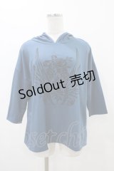 Deorart / プリントプルパーカー  ブルー H-25-11-13-047-PU-TO-KB-ZT454