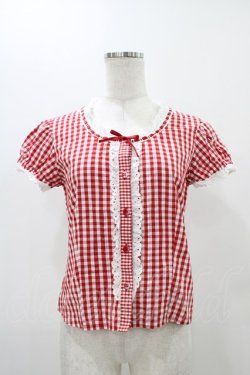 画像1: MILK / プリティーナブラウス  レッドギンガム H-25-11-13-050-ML-BL-KB-ZH
