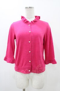 MILK / パールボタンフリルカーディガン  ピンク H-25-11-13-051-ML-TO-KB-ZH