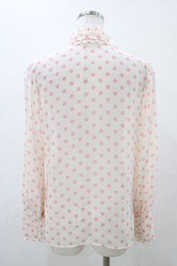 画像2: Emily Temple cute / ジョーゼットドットタイ付ブラウス  ピンク H-25-11-13-054-ET-BL-KB-ZH