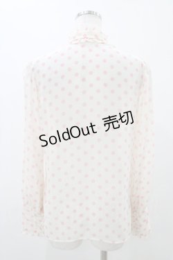 画像2: Emily Temple cute / ジョーゼットドットタイ付ブラウス  ピンク H-25-11-13-054-ET-BL-KB-ZH