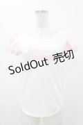 MILK / プリンセスカットソー  ホワイト×ピンク H-25-11-13-055-ML-TO-KB-ZH