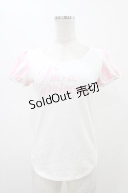 画像1: MILK / プリンセスカットソー  ホワイト×ピンク H-25-11-13-055-ML-TO-KB-ZH