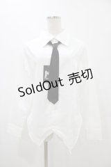 Deorart / タイ付ブラウス  白×黒 H-25-11-13-056-PU-BL-KB-ZH