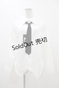 Deorart / タイ付ブラウス  白×黒 H-25-11-13-056-PU-BL-KB-ZH