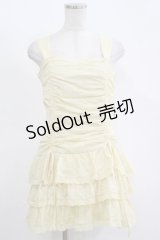 one after another NICE CLAUP / リボン付きミニワンピース Free イエロー H-25-11-13-1027-PU-OP-NS-ZH