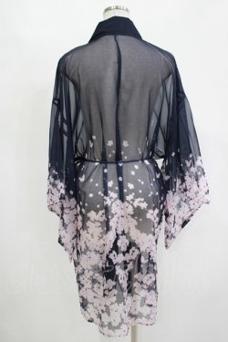 画像3: axes femme kawaii / 桜柄シアー着物風羽織 M ネイビー H-25-11-13-1036-AX-TO-NS-ZH