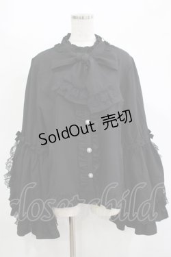 画像1: DearMyLoveWhip / フリルハイネックレースリボンプリンセスブラウス 5L ブラック H-25-11-13-1038-PU-BL-NS-ZH