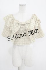 one after another NICE CLAUP / リボンチェックシャツ  イエロー H-25-11-13-1051-PU-BL-NS-ZH