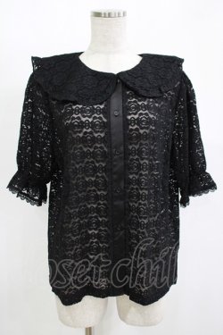 画像1: m petit by misako / TT* AOKレースブラウス LL ブラック H-25-11-13-1052-LO-BL-NS-ZH