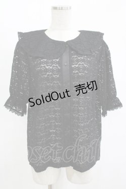画像1: m petit by misako / TT* AOKレースブラウス LL ブラック H-25-11-13-1052-LO-BL-NS-ZH