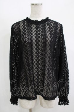 画像1: m petit by misako / レースインナートップス LL ブラック H-25-11-13-1055-LO-TO-NS-ZH