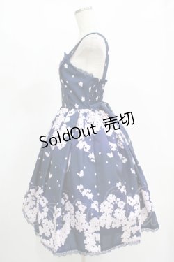 画像2: axes femme kawaii / 桜柄ジャンパースカート M ネイビー H-25-11-13-1001-AX-OP-NS-ZH