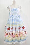 To Alice / いちご×ハニーベアジャンパースカート L サックス H-25-11-13-1005-LO-OP-NS-ZH