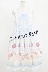 To Alice / いちご×ハニーベアジャンパースカート L サックス H-25-11-13-1005-LO-OP-NS-ZH