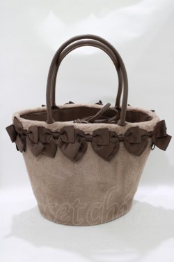 画像2: m petit by misako / NINA'Sコラボ リボンファーバッグ  ブラウン H-25-11-13-1060-LO-BG-NS-ZH