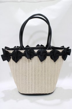 画像2: m petit by misako / AMリボンツキカゴTT  ブラック H-25-11-13-1061-LO-BG-NS-ZH