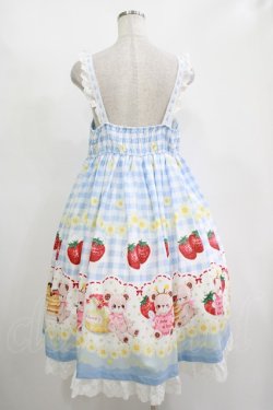 画像3: To Alice / いちご×ハニーベアジャンパースカート L サックス H-25-11-13-1005-LO-OP-NS-ZH