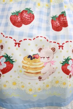 画像4: To Alice / いちご×ハニーベアジャンパースカート L サックス H-25-11-13-1005-LO-OP-NS-ZH