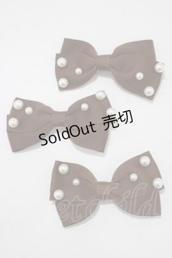 画像1: m petit by misako / AM3Pリボンクリップ  ブラウン H-25-11-13-1076-LO-AC-NS-ZH