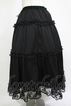 画像2: m petit by misako / サテンキリカエペチスカート 4L ブラック H-25-11-13-1010-LO-SK-NS-ZH