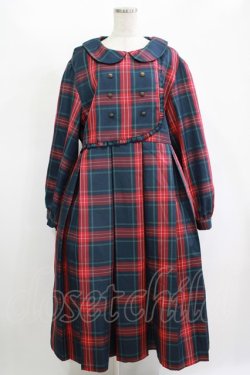 画像1: FLC / MINA*タータンチェックワンピース 4L グリーン H-25-11-13-1013-LO-OP-NS-ZH