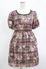 LODISPOTTO / チェックワンピース M ピンク H-25-11-13-1016-LO-OP-NS-ZH