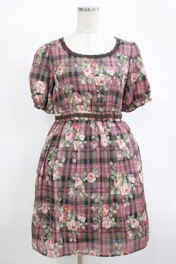 画像1: LODISPOTTO / チェックワンピース M ピンク H-25-11-13-1016-LO-OP-NS-ZH