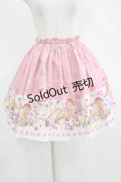 画像1: metamorphose / おえかきくまちゃんミニスカート Free ピンク H-25-11-13-1018-ME-SK-NS-ZH