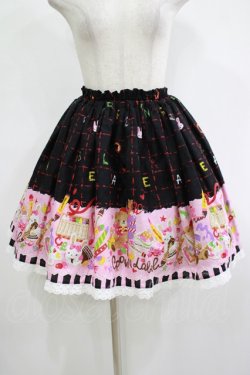 画像1: metamorphose / おえかきくまちゃんミニスカート Free ブラック H-25-11-13-1019-ME-SK-NS-ZH
