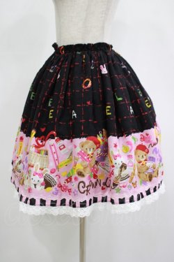 画像2: metamorphose / おえかきくまちゃんミニスカート Free ブラック H-25-11-13-1019-ME-SK-NS-ZH