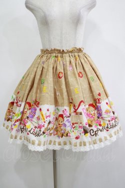 画像1: metamorphose / おえかきくまちゃんミニスカート Free ベージュ H-25-11-13-1020-ME-SK-NS-ZH