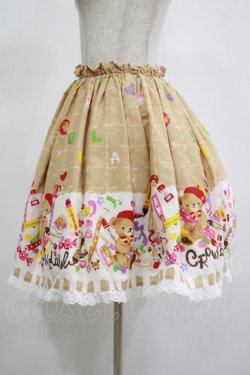 画像2: metamorphose / おえかきくまちゃんミニスカート Free ベージュ H-25-11-13-1020-ME-SK-NS-ZH