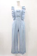 Shirley Temple / リボンフリルサロペットパンツ  サックス H-25-11-13-011-ET-PA-KB-ZT467