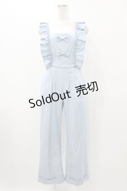 画像1: 【SALE】Shirley Temple / リボンフリルサロペットパンツ  サックス H-25-11-13-011-ET-PA-KB-ZT467