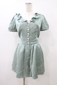 MILK / ラッフルカラーコンビネゾン  グリーン H-25-11-13-012-ML-PA-KB-ZT465