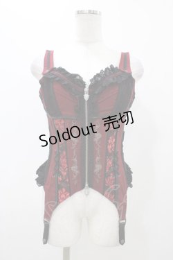 画像1: Ozz oneste / 薔薇刺繍コルセットビスチェ  赤 H-25-11-13-013-OO-TO-KB-ZH