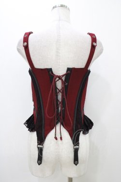 画像2: Ozz oneste / 薔薇刺繍コルセットビスチェ  赤 H-25-11-13-013-OO-TO-KB-ZH