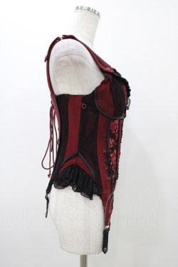 画像3: Ozz oneste / 薔薇刺繍コルセットビスチェ  赤 H-25-11-13-013-OO-TO-KB-ZH