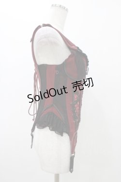 画像3: Ozz oneste / 薔薇刺繍コルセットビスチェ  赤 H-25-11-13-013-OO-TO-KB-ZH